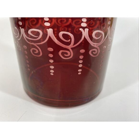 Egermann Ruby Red Cut To Clear Glass Vase Czech Bohemian Castle 40’s 10” X 4” - Picture 10 of 13